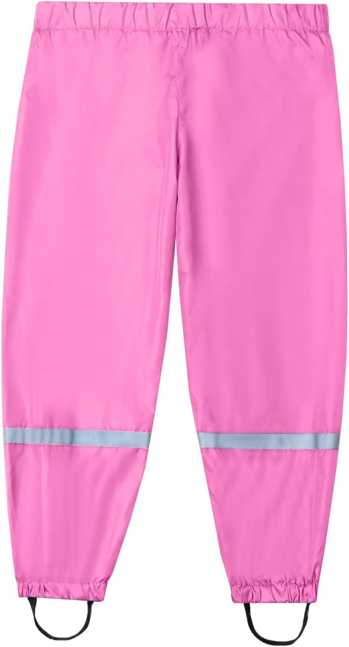 Toddlers Rain Pants Waterproof Reflective Rain Wear for Kids