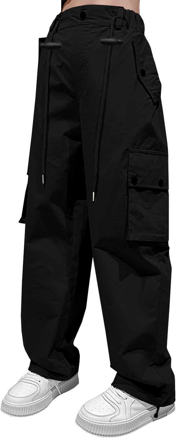 Y2K Cargo Parachute Pants for Girls 5-14