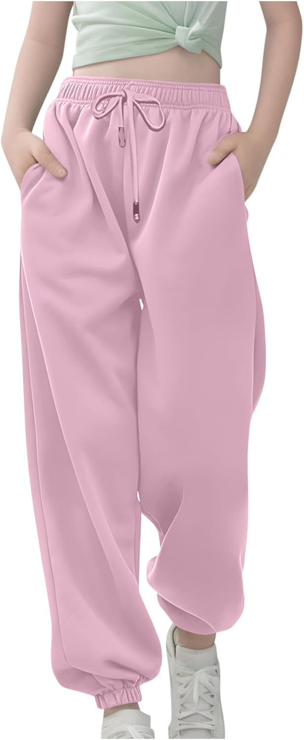 Generic Kids Drawstring Solid Color Loose Lounge Sweatpants