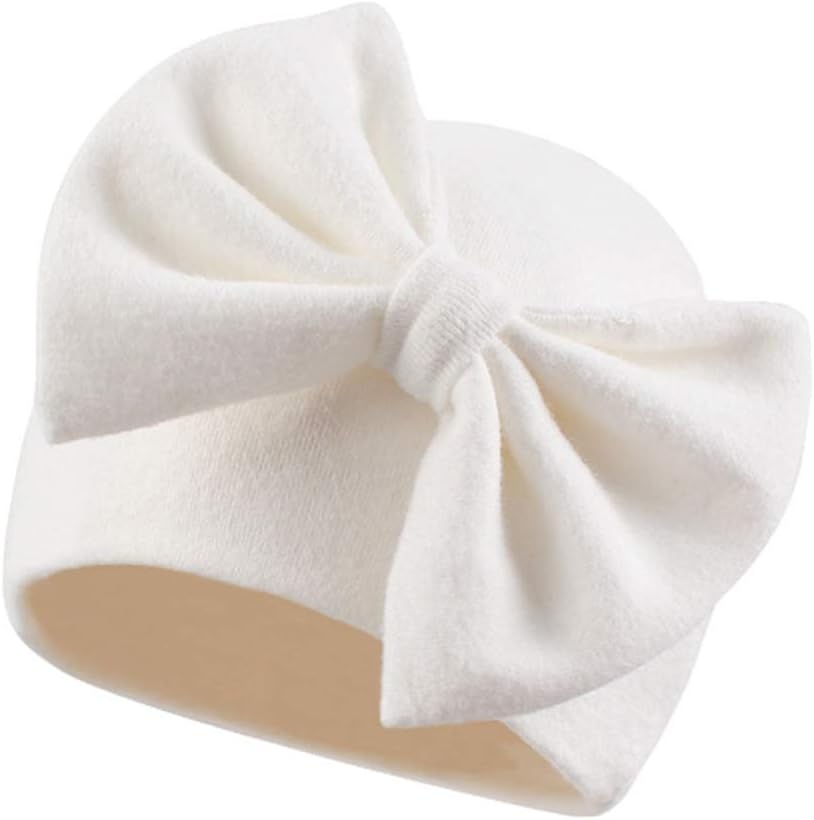 Bamery Newborn Baby Girl Cotton Bow Beanie