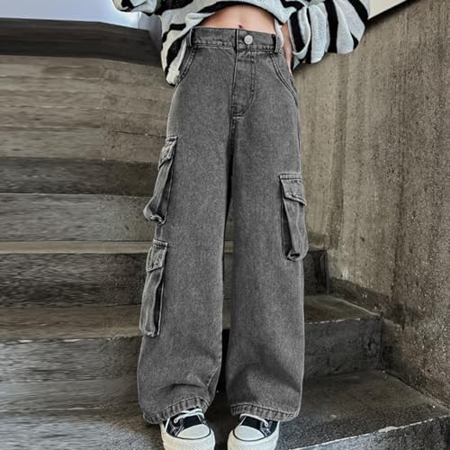 Denim Cargo Pants for Girls - Preppy Trendy and Comfortable