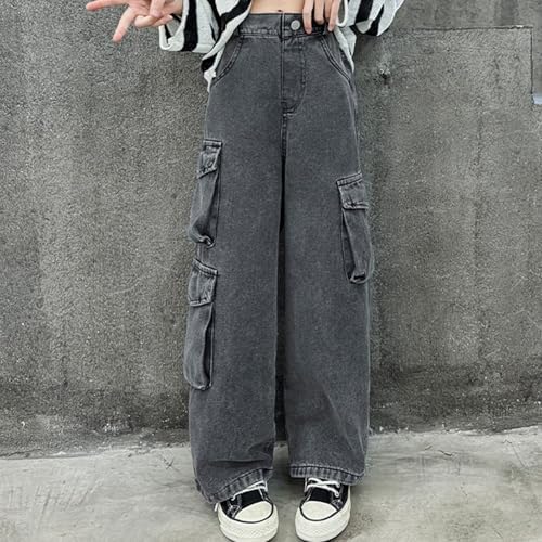 Denim Cargo Pants for Girls - Preppy Trendy and Comfortable