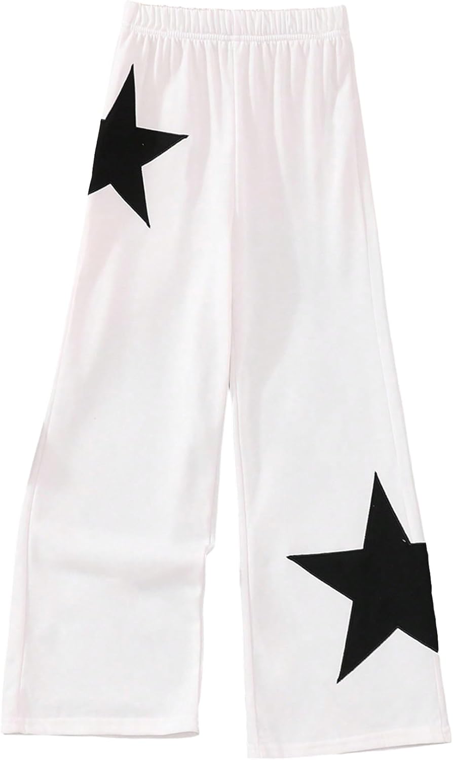 SOLY HUX Girls Star Graphic sweatpants - Soft Stretchy High Waist