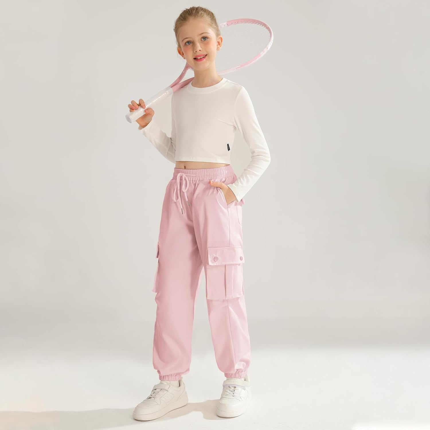 Ninobebe Girls Cargo Jogger Pants