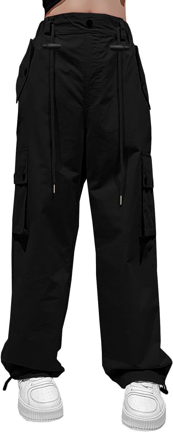Y2K Cargo Parachute Pants for Girls 5-14