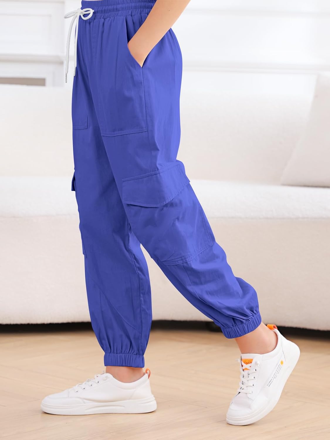 Girls Cargo Joggers -Elastic Breathable