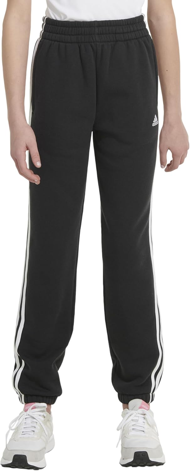 ADIDAS Girls Cotton Fleece Joggers Stretch Comfort and Style