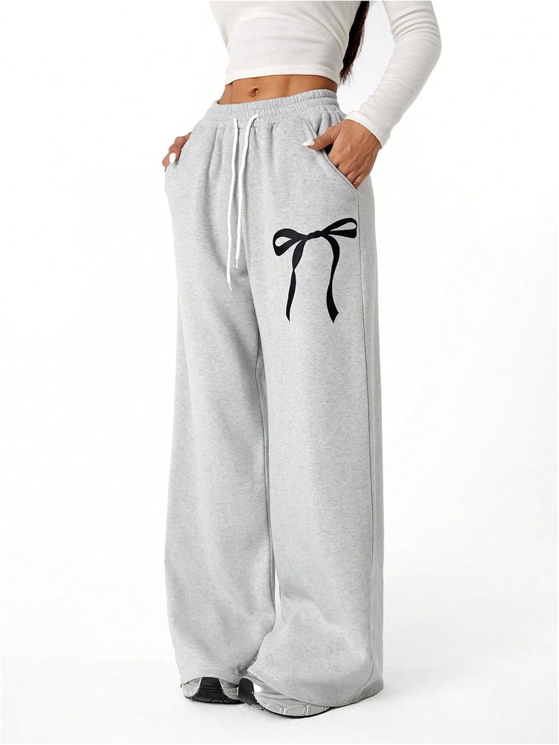 Verdusa Girls Bowknot Baggy Sweatpants