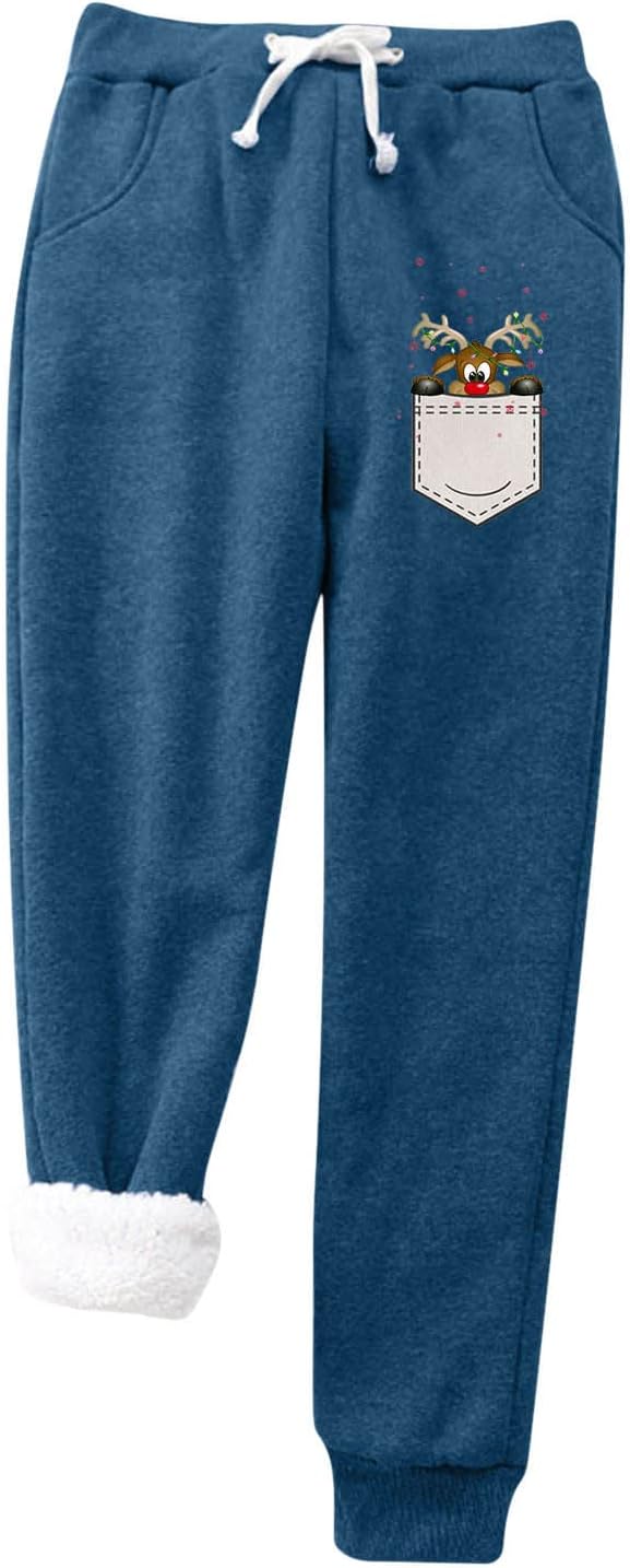 ZYXTIM Christmas Fleece Lined Leggings Women