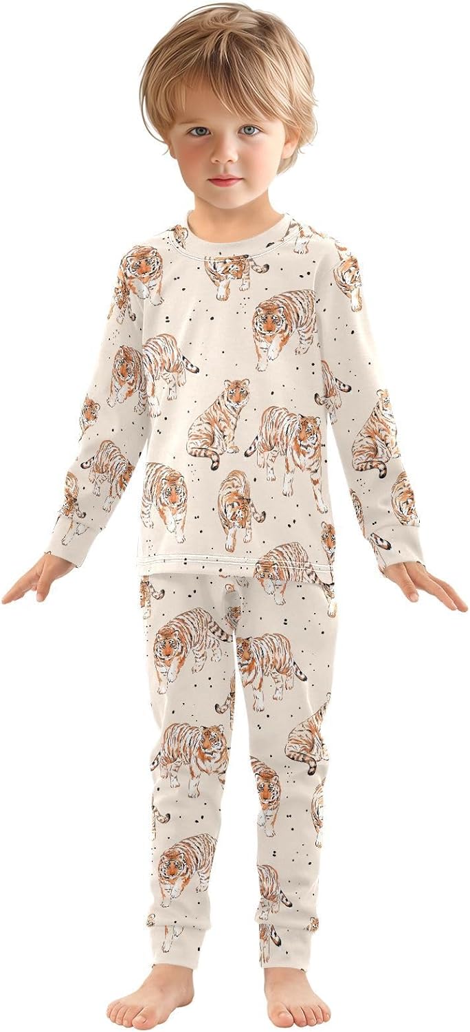 WIFIU Soft Cotton Pajama Set for Kids 18M-8Y 1