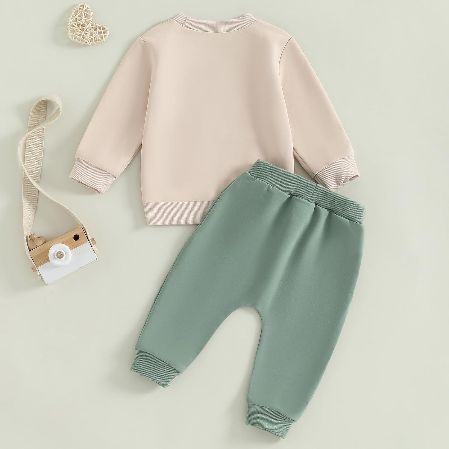 VISGOGO Baby Boy Fall Winter Clothes Set Sweatshirt and Pants