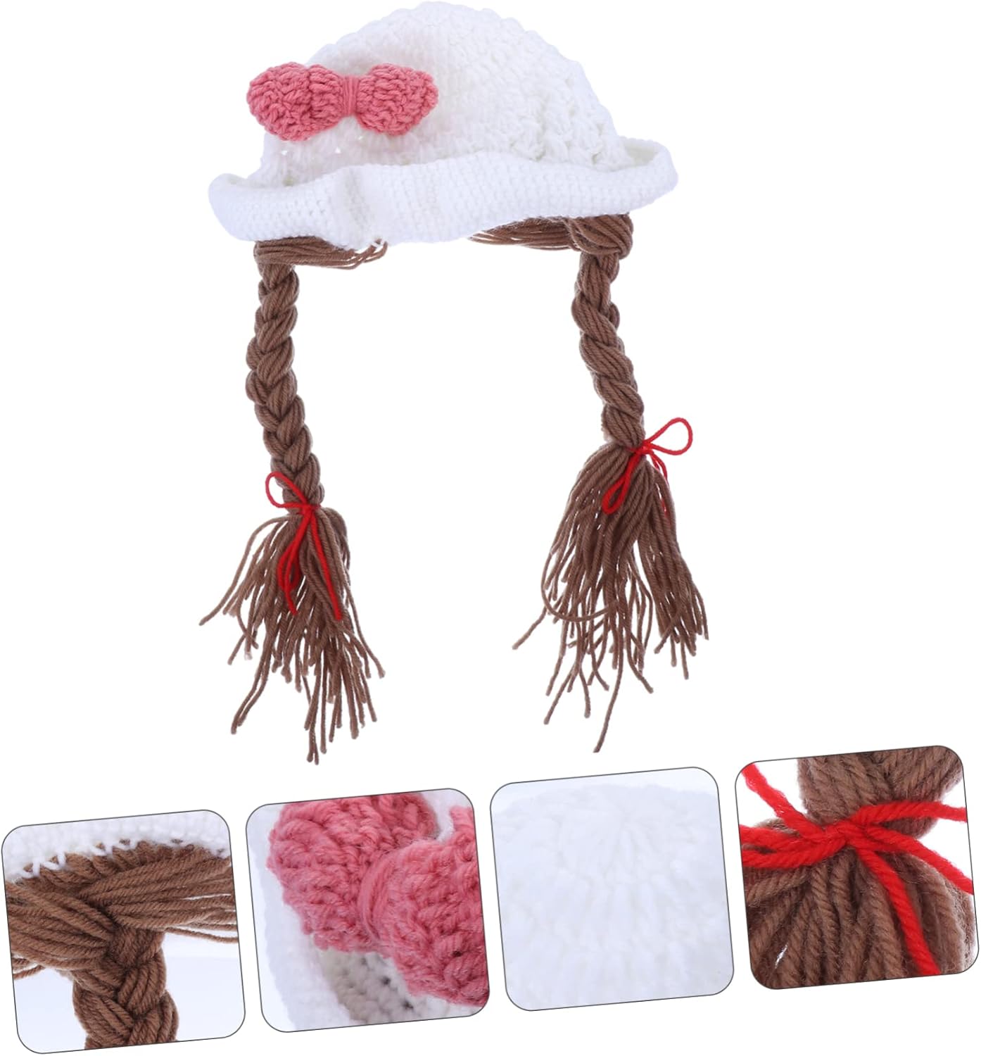 Stylish Knitted Bowknot Hat for Newborn Girls