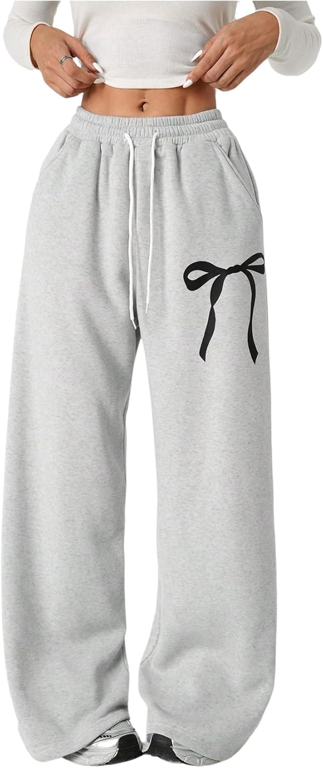 Verdusa Girls Bowknot Baggy Sweatpants