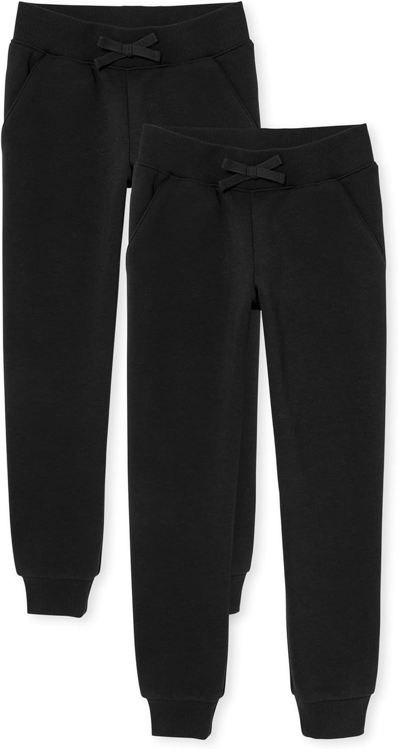 The Childrens Place Girls Active Jogger Pants Black 2 Pack Medium
