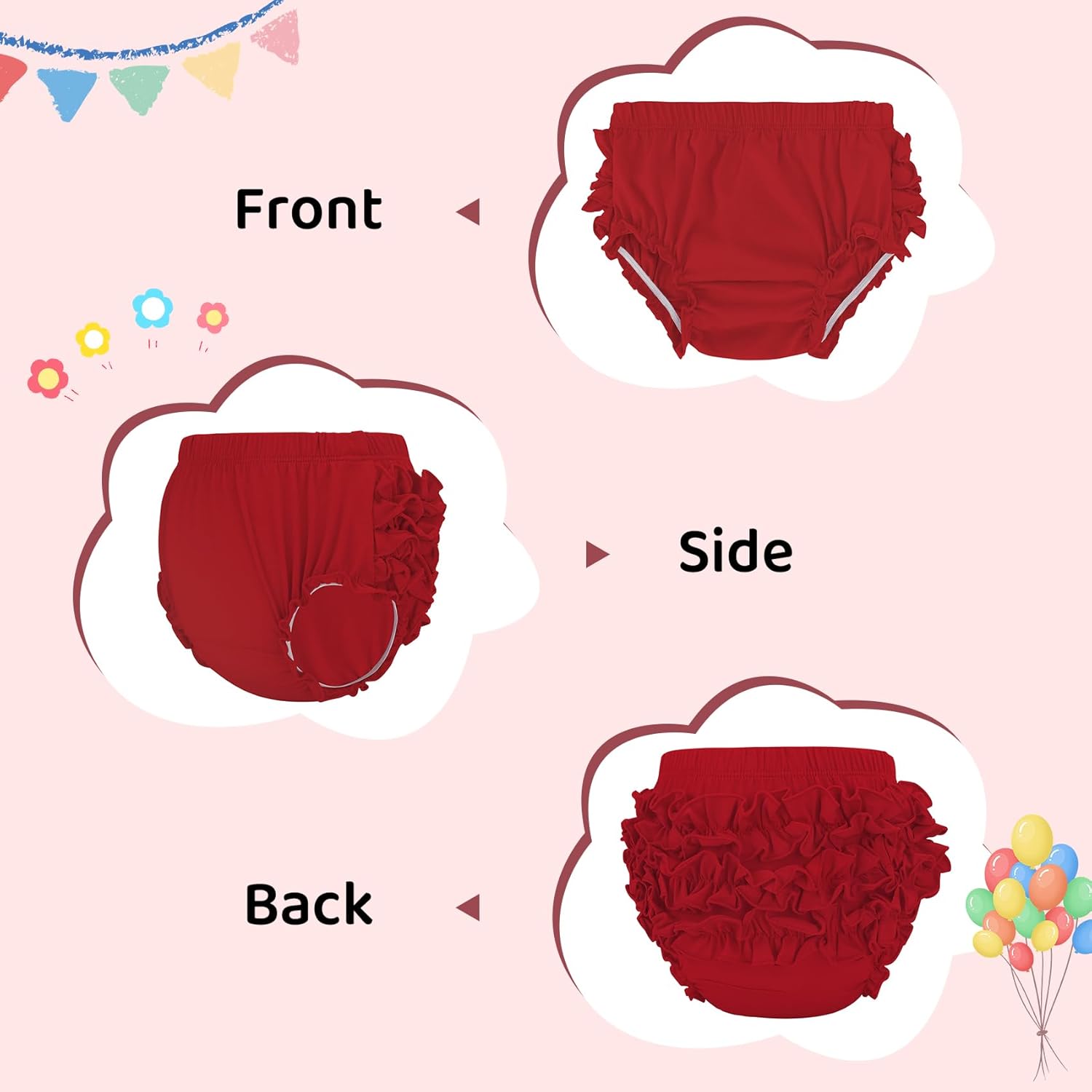 Durio Baby Bloomers Toddler Girls Ruffle Diaper Covers Cotton Shorts