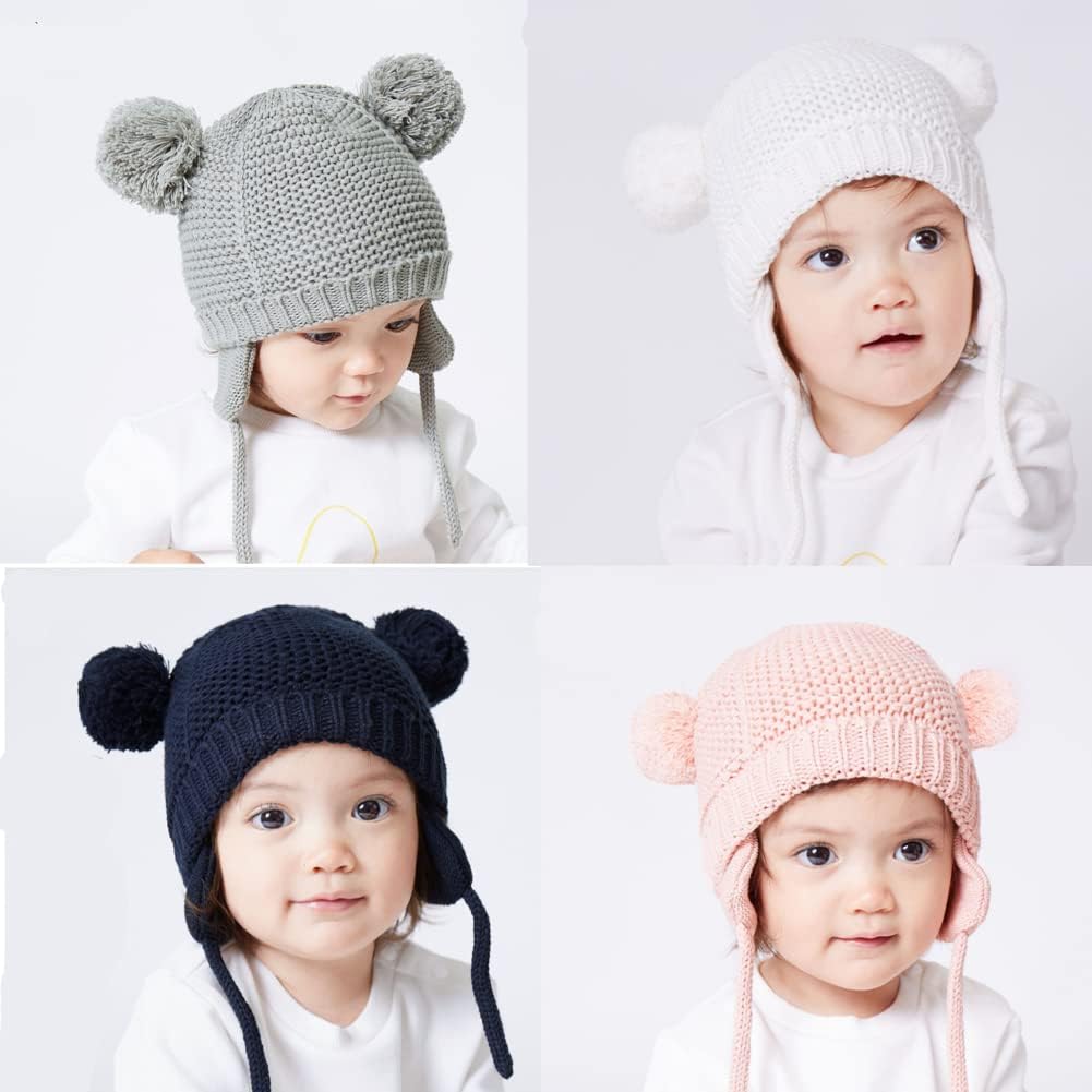 Exemaba Baby Fleted Beanie with Earflaps