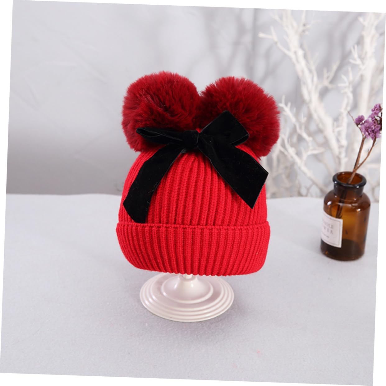 LIFKOME Handmade Crochet Bow Hat for Boys Girls