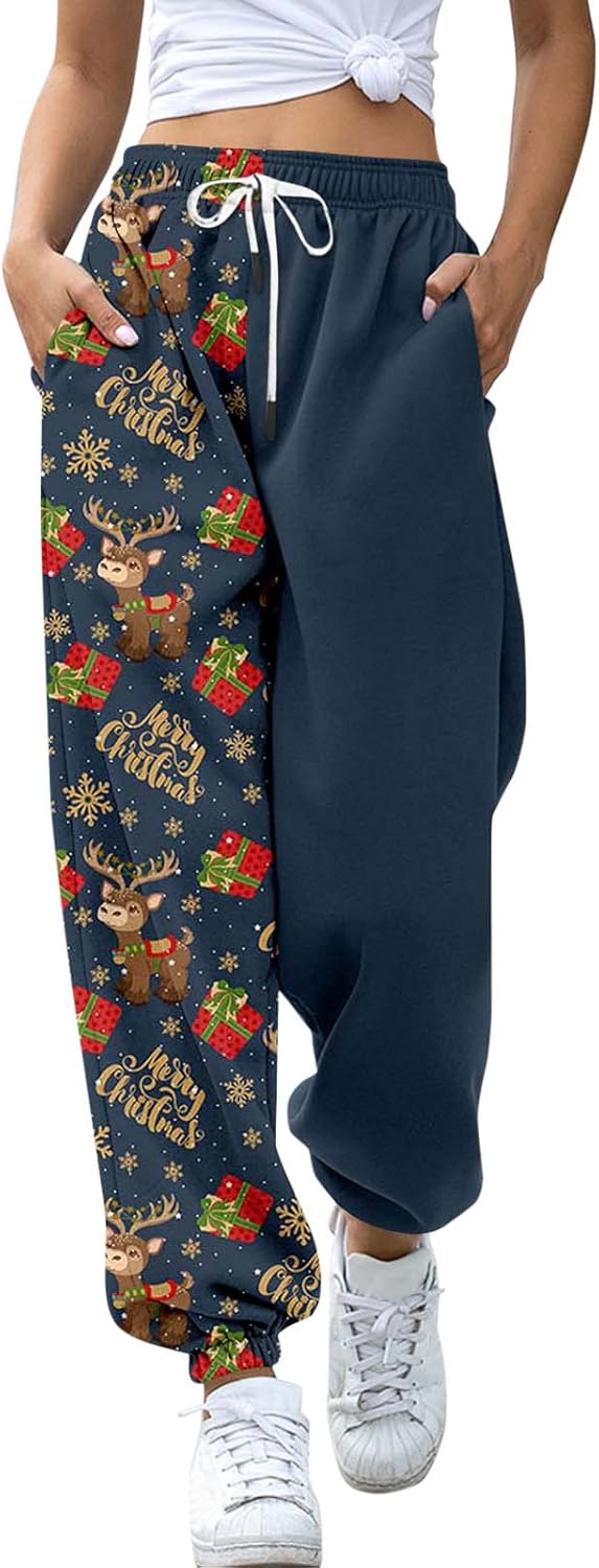 ZYXTIM Women Christmas Graphic Sweatpants with Pockets
