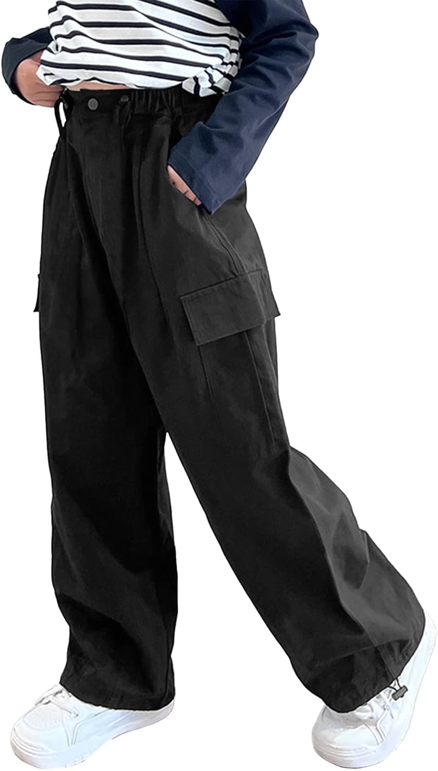 Trendy Wide-Leg Cargo Pants for Kids 4-14
