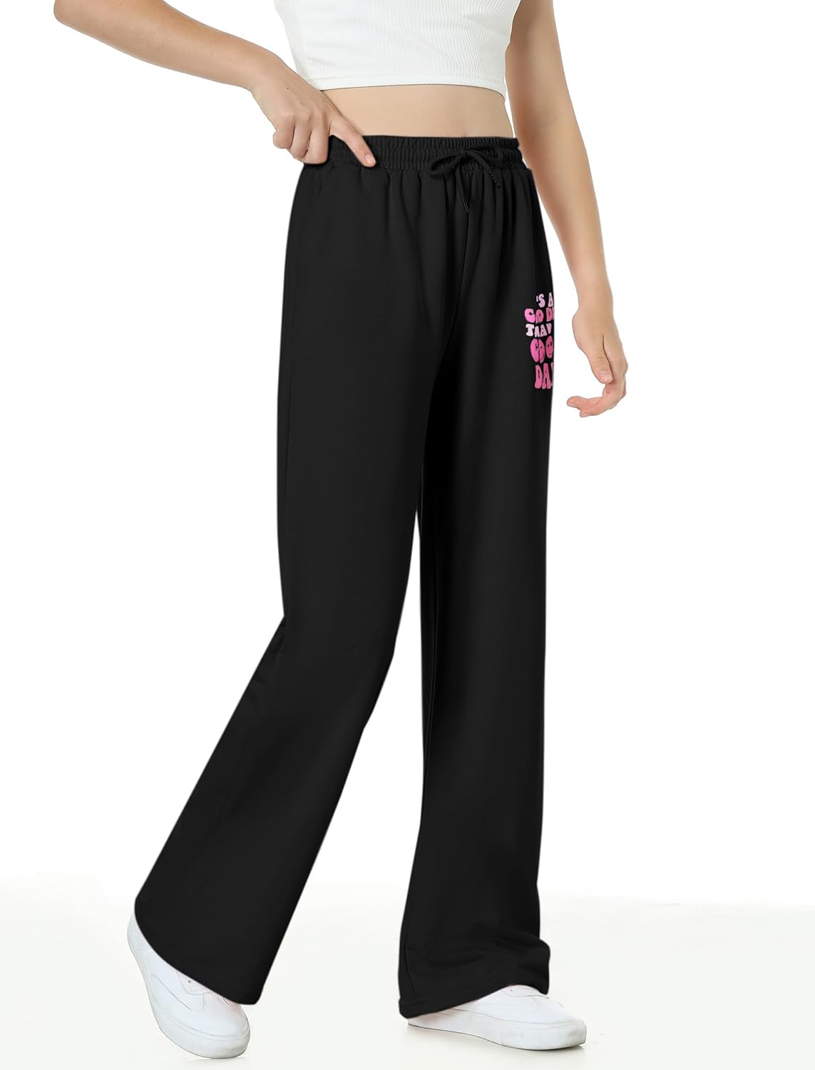 EXARUS Letter Graphic - Girls 3-Pack High-Waisted Joggers