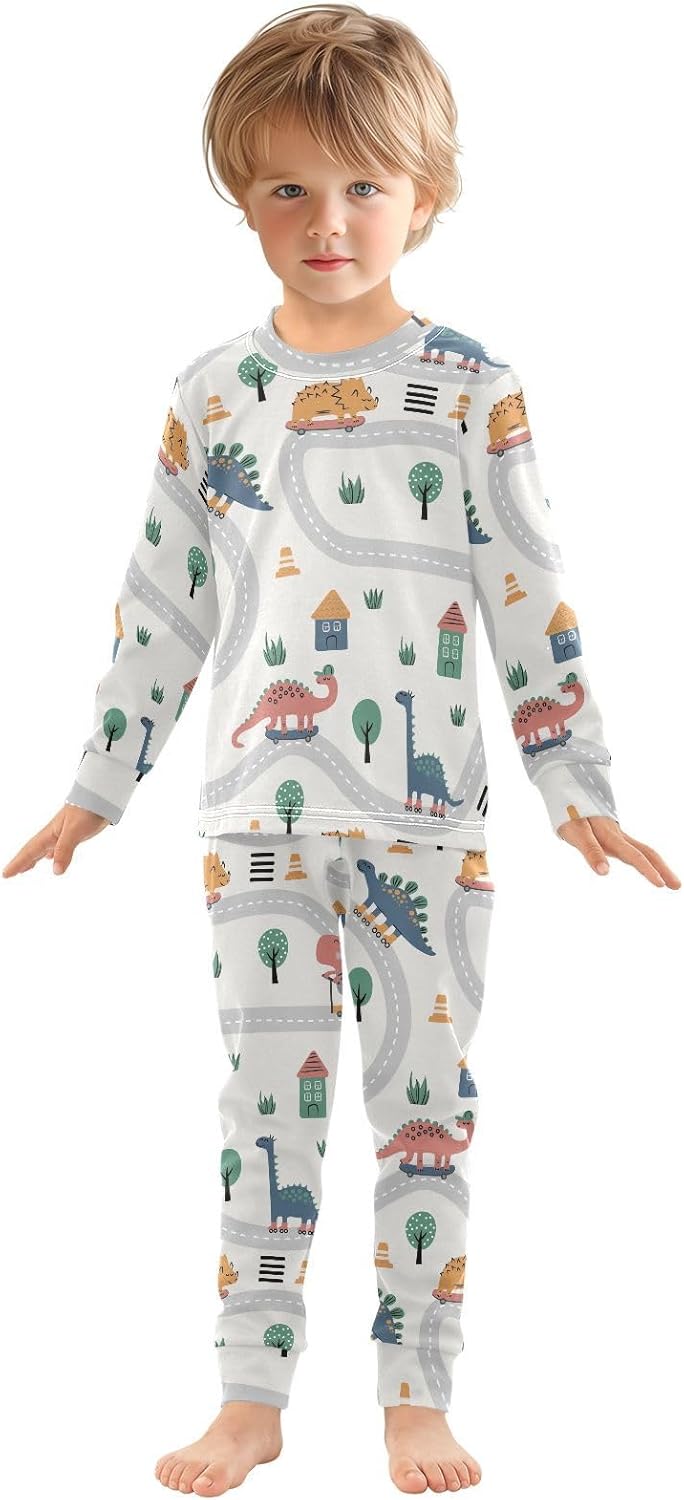 WIFIU Soft Cotton Pajama Set for Kids 18M-8Y