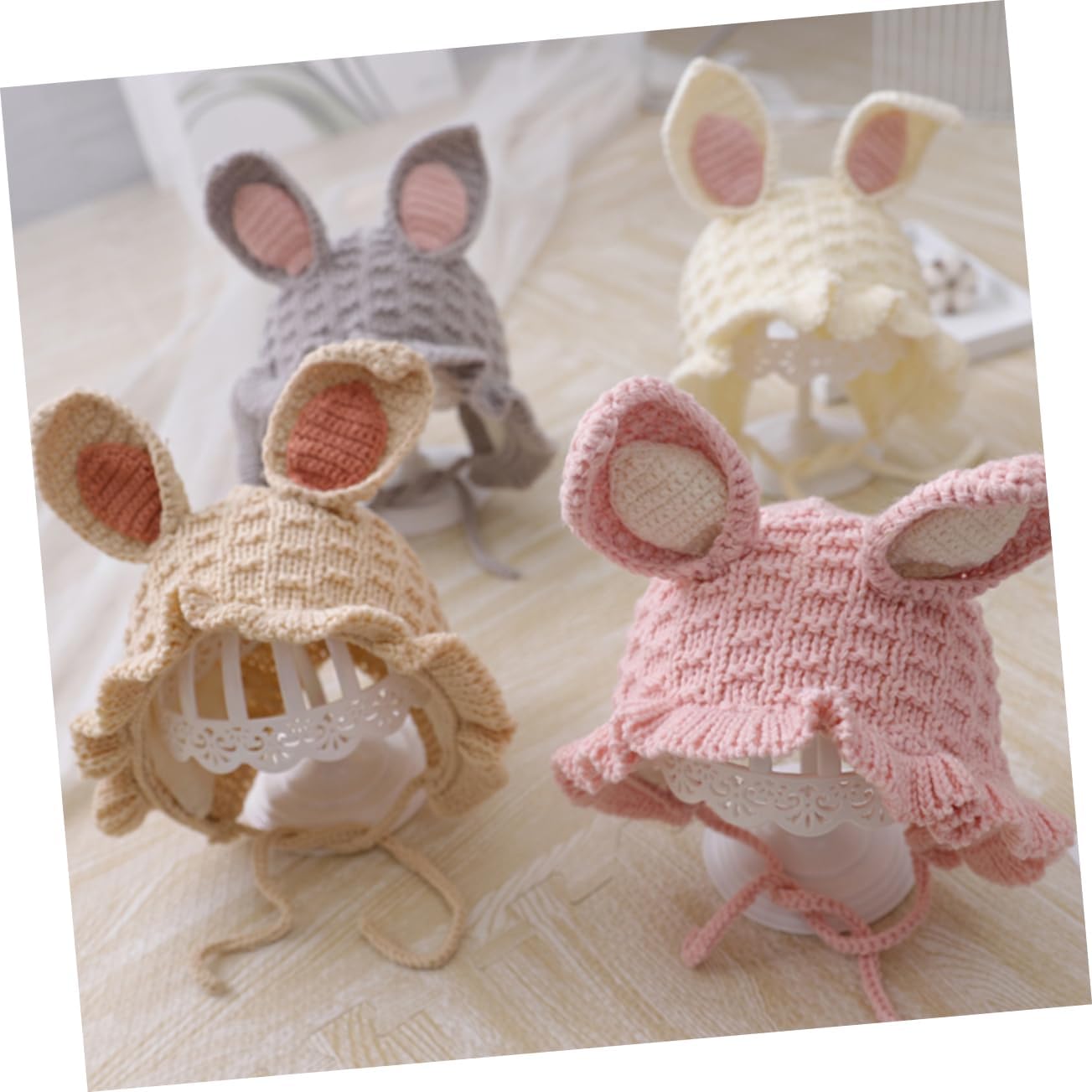 Cozy Baby Cap withEars in Beige