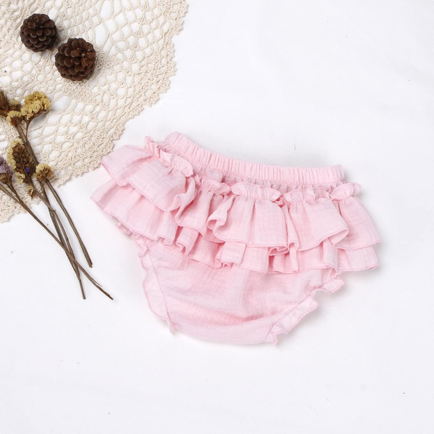 EISHOW 2-Piece Unisex Baby wipes Shorts - Cotton Blend Chiffon Triangle Pattern