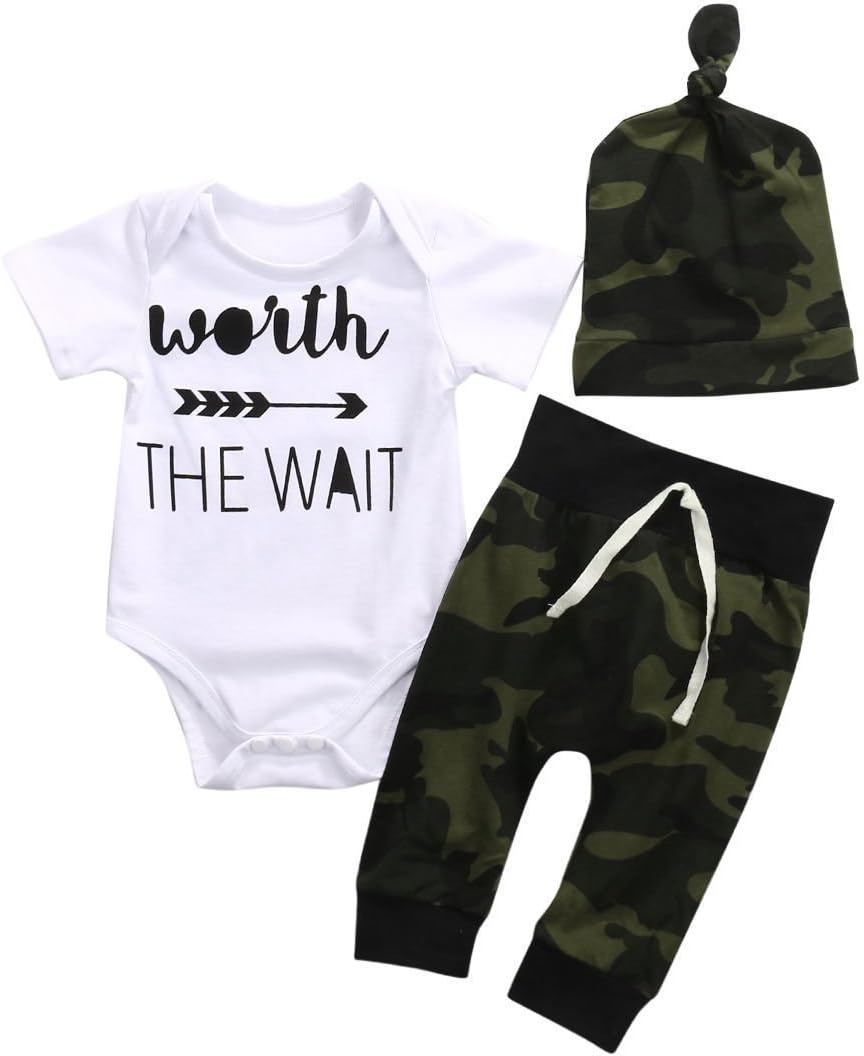 Einhill 3-in-1 Romper Set for Newborn Boys camouflage