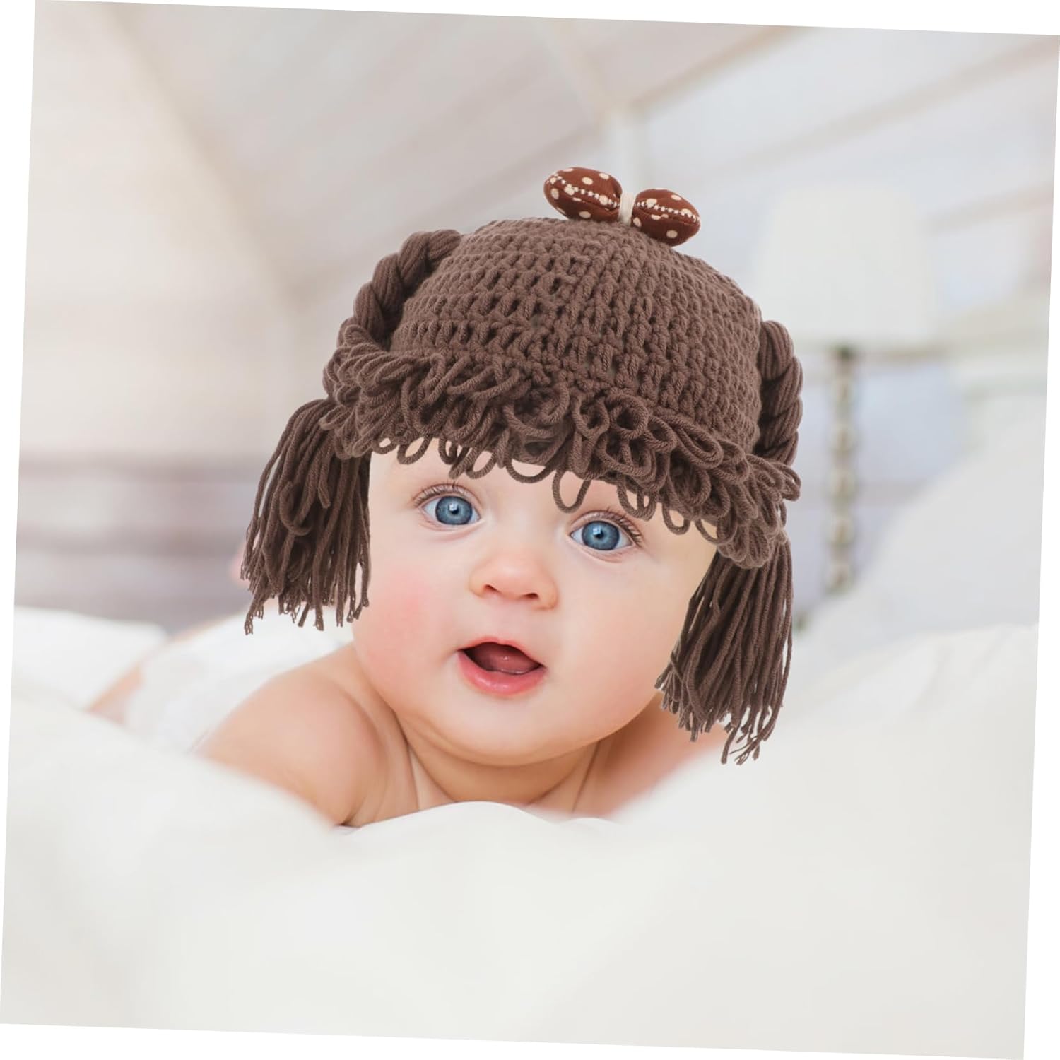 Veemoon Handmade Baby Knitted Winter Warm Braided Hat for Girls