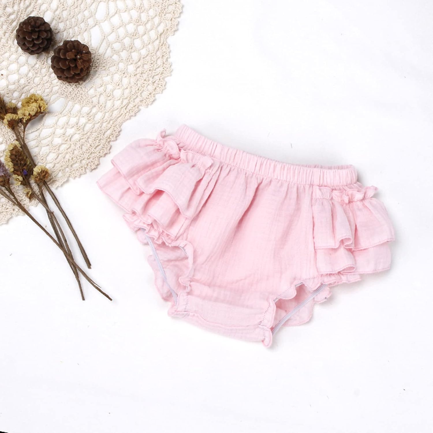 EISHOW 2-Piece Unisex Baby wipes Shorts - Cotton Blend Chiffon Triangle Pattern