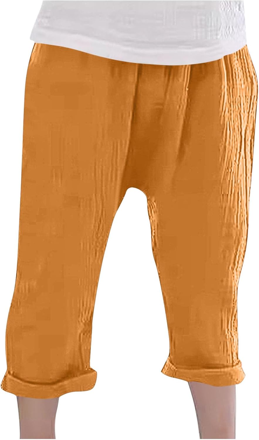 Girls Lightweight Cotton Capri Pants Summer Casual