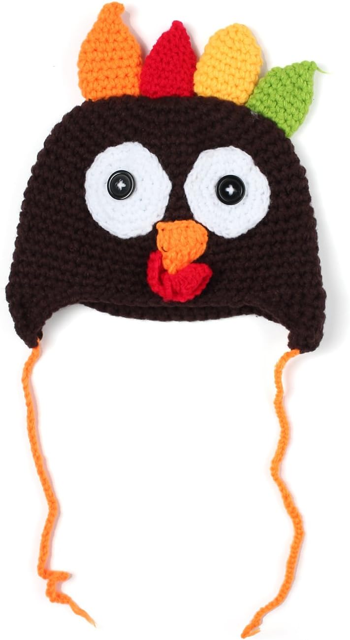 Ypser Baby Thanksgiving Christmas Beanie Turkey Knitted Cap for Girls