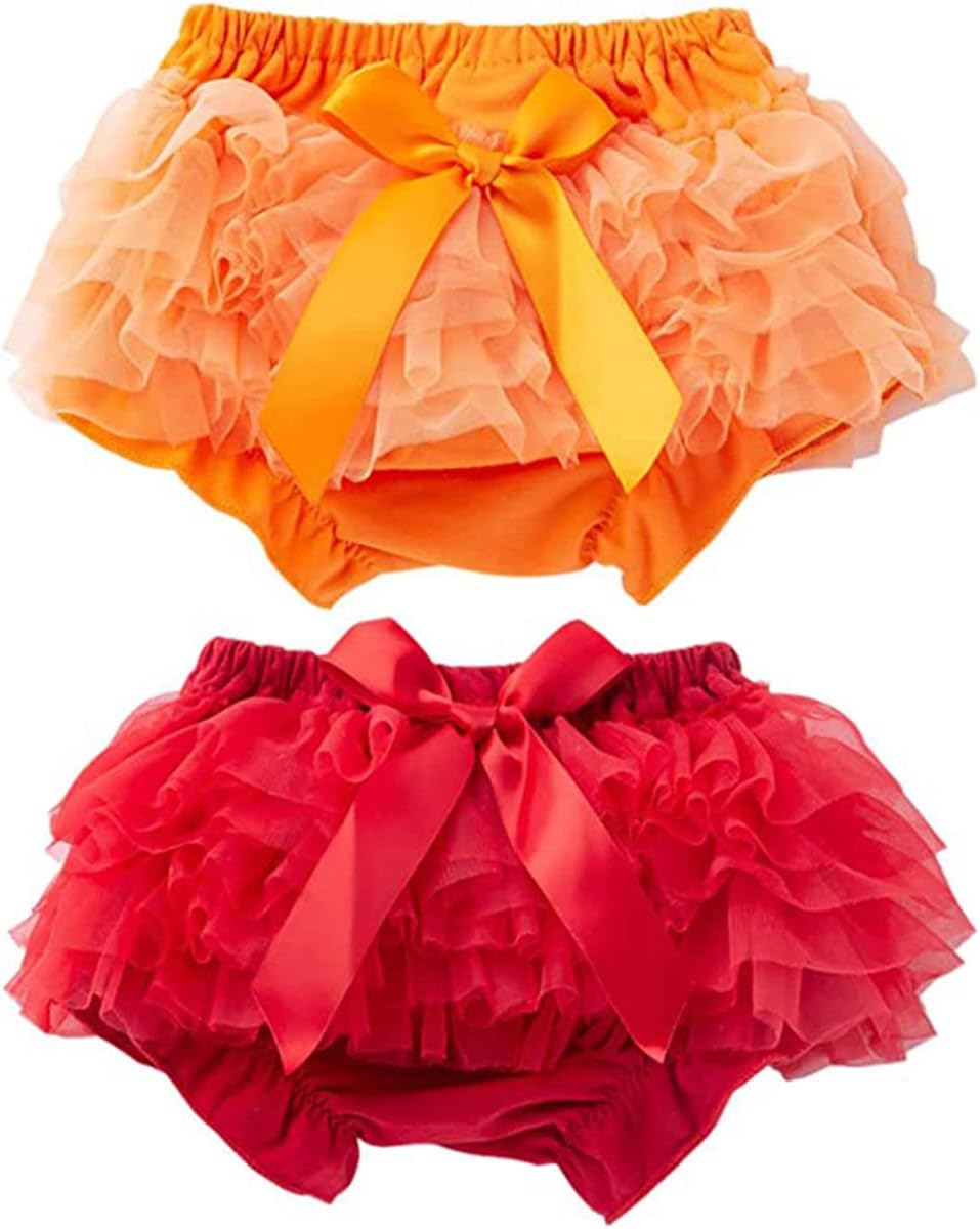 2 Pack Toddler Girls Bloomers with Ruffle and Bowknot Design