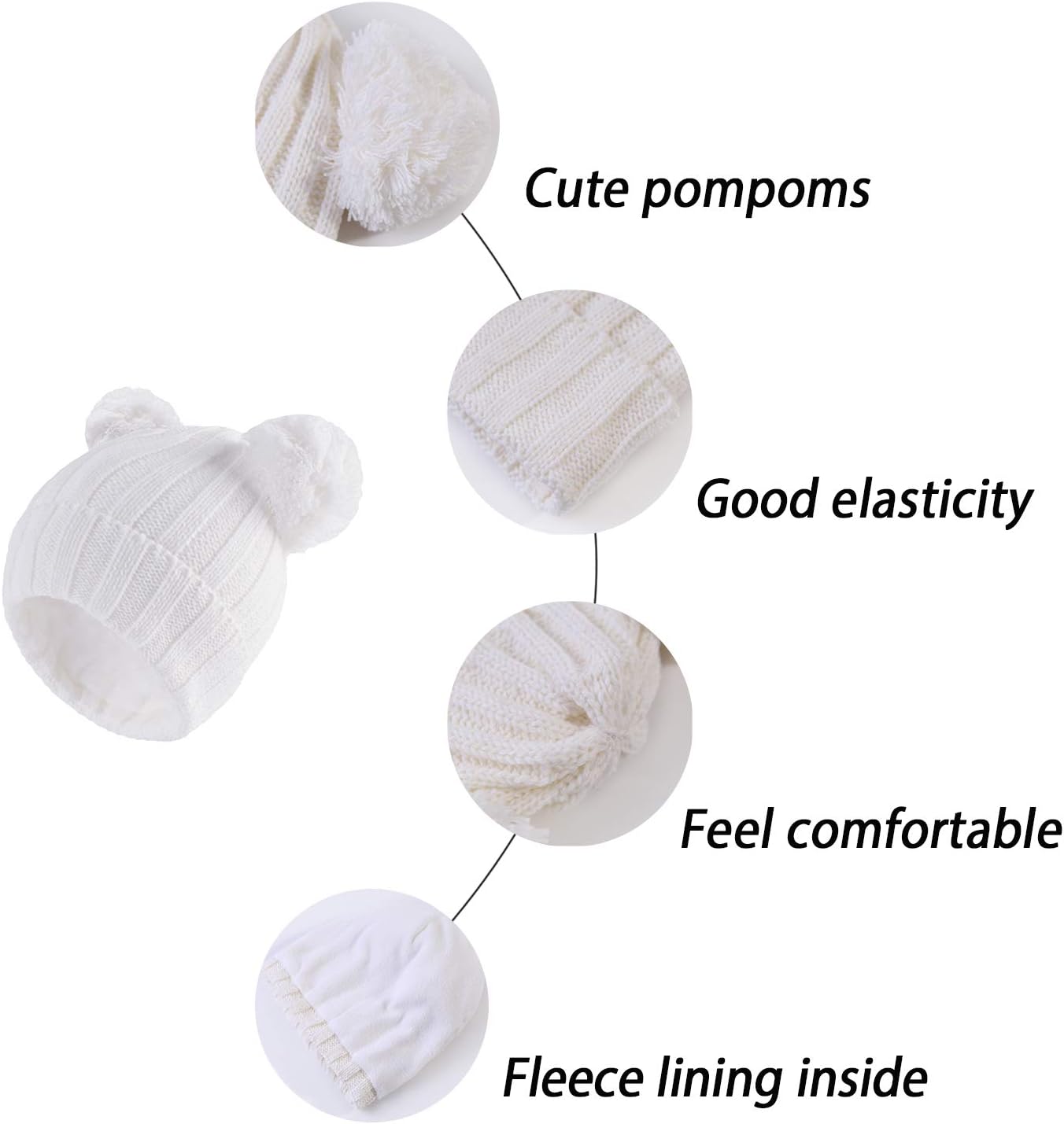 LANGZHEN Winter Knitted Baby Hats