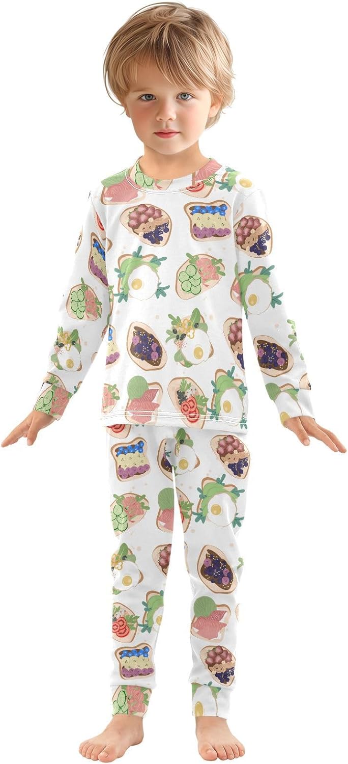 Cute Long Sleeve Pajama Set for Girls Soft and Warm Sleepwear