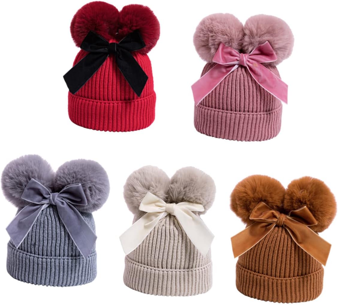 LIFKOME Handmade Crochet Bow Hat for Boys Girls