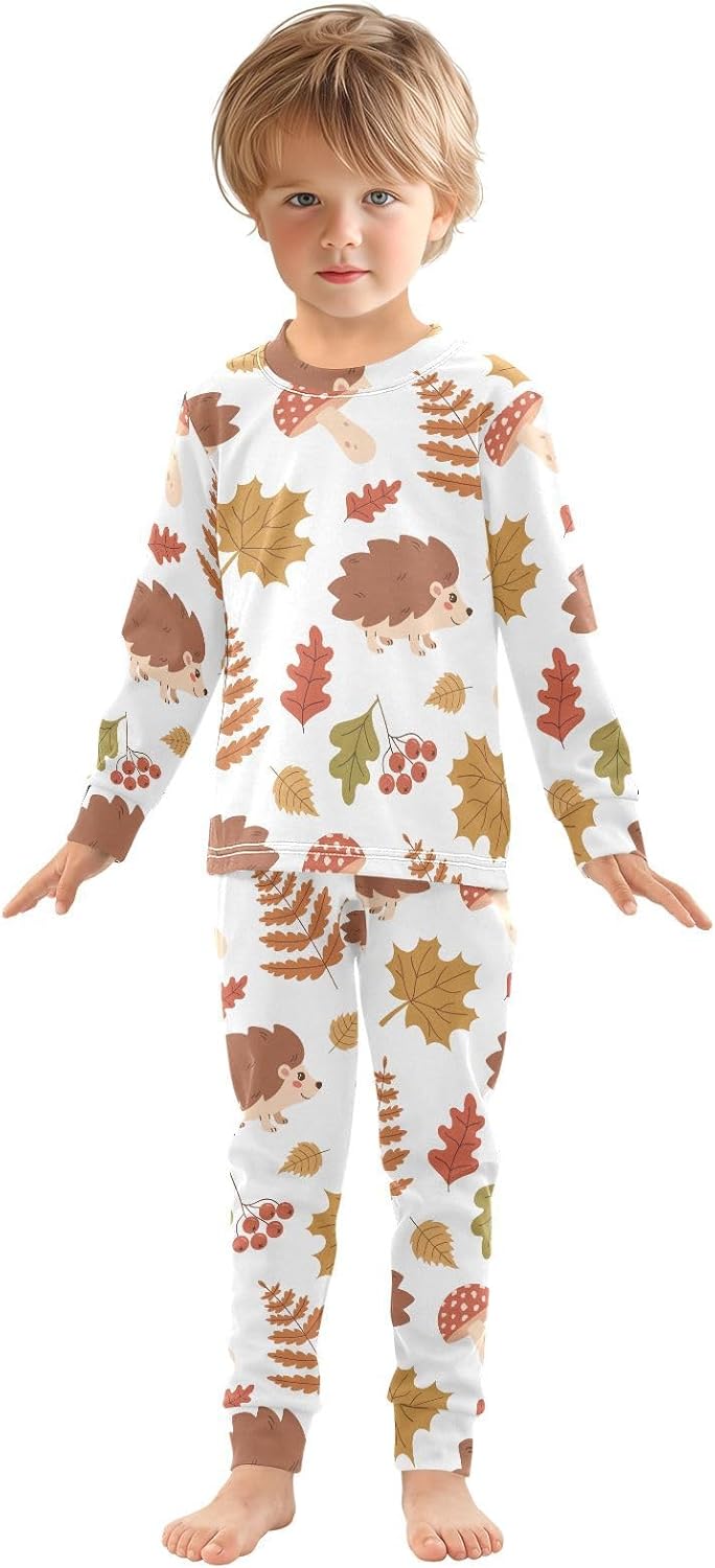 WIFIU Pajama Sets for Kids 2 Piece Soft Cotton Sleepwear