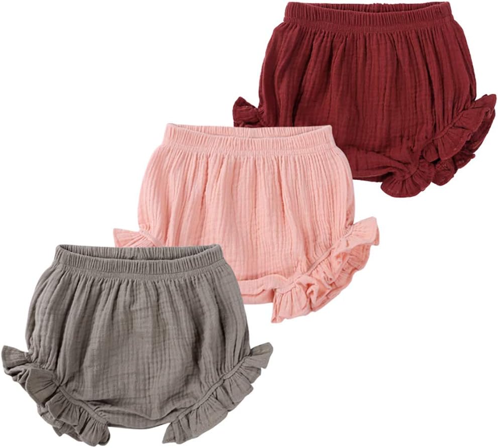 Perfect 3-Pack Cotton Linen Bloomer Shorts for Infants and Toddlers