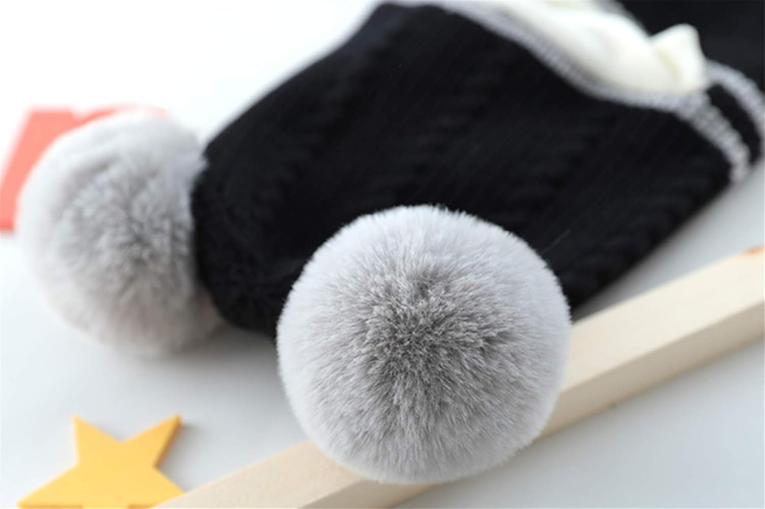 MioCloth Cute Toddler Baby Knit Hood Hat Fleece Lining Skull Cover Caps