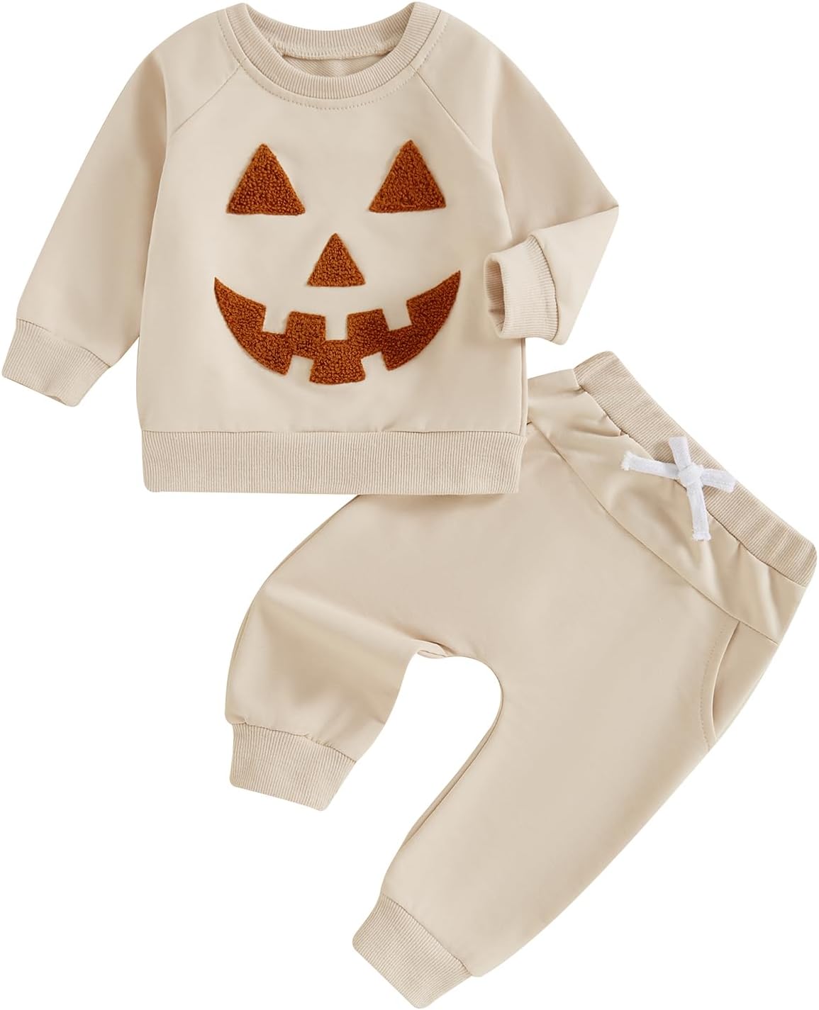 Toddler Halloween pumpkin sweatshirt pants for boys and girls