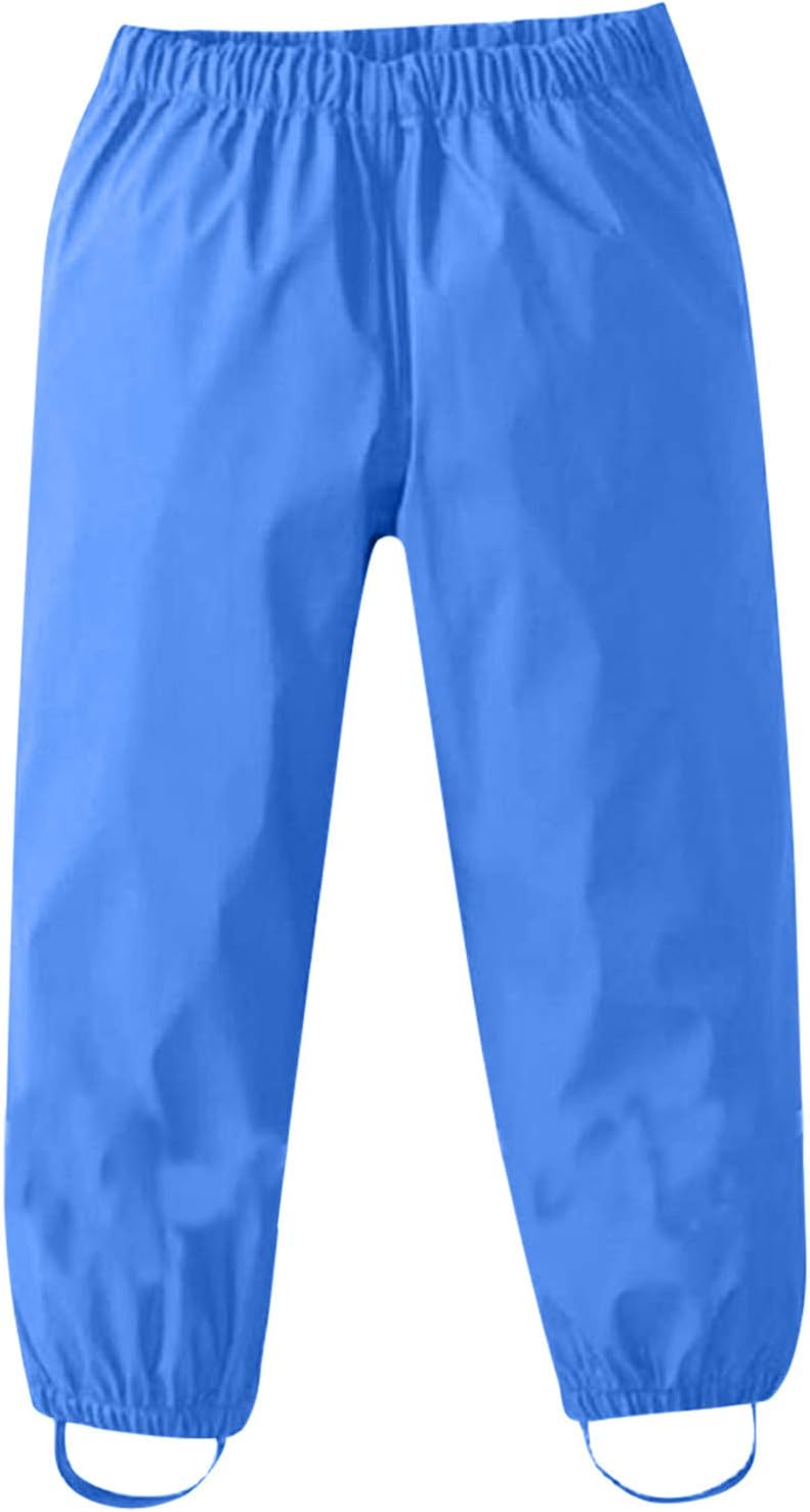 Toddler Waterproof Rain Pants with Hood for Kids