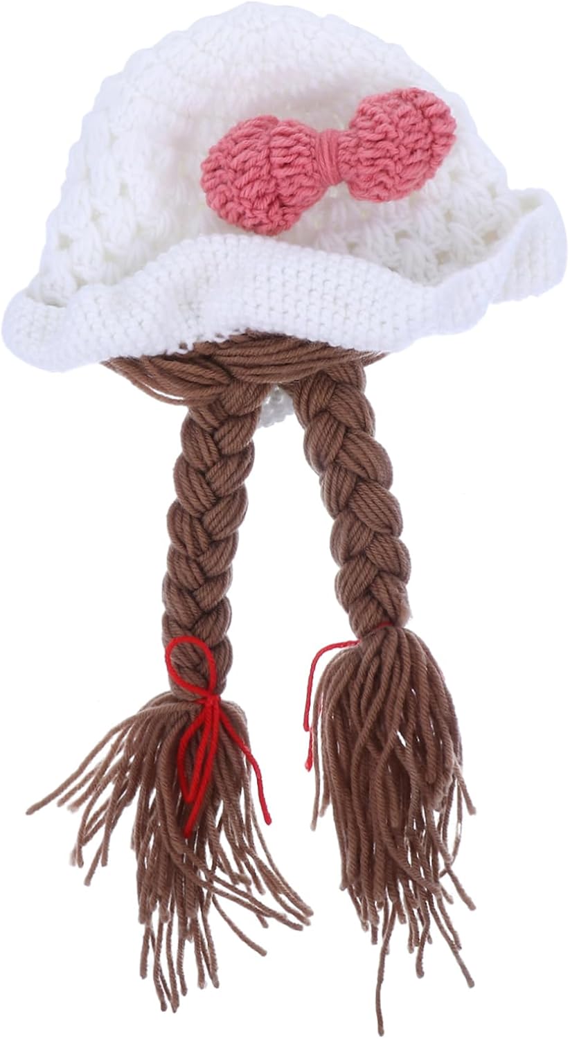 Stylish Knitted Bowknot Hat for Newborn Girls