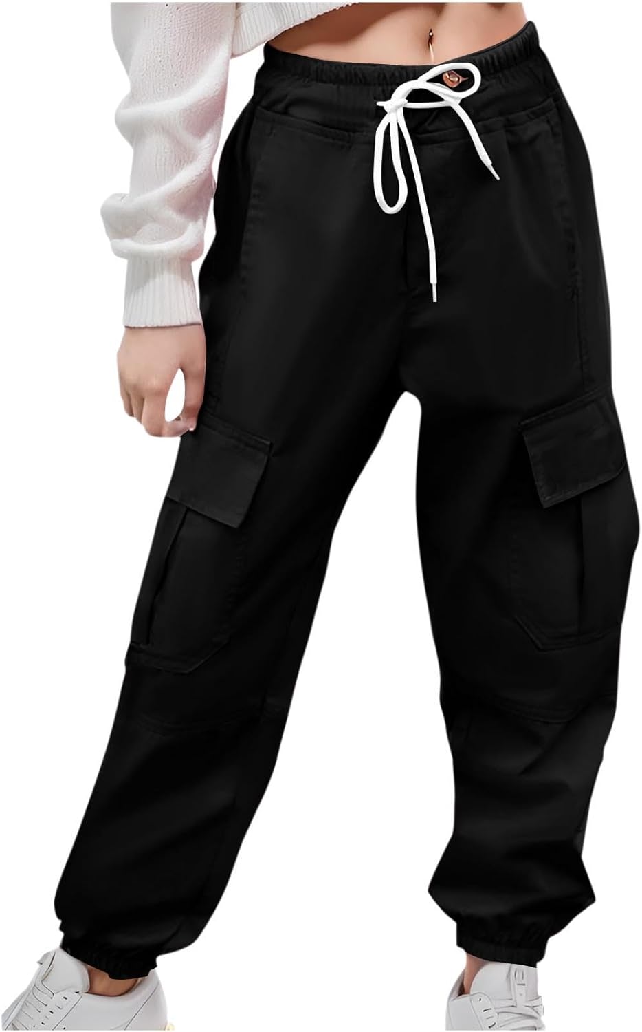 TANGNADE Girls High Waisted Drawstring Sweatpants