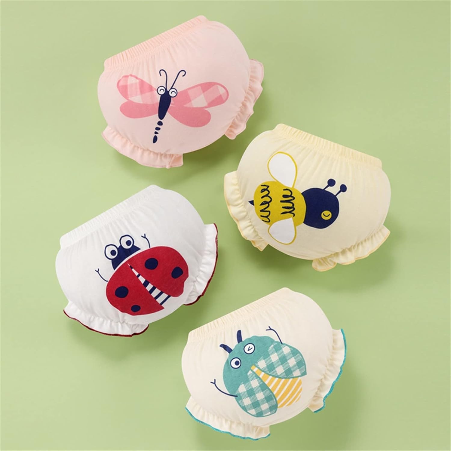 Cotton Absorbent Baby Undergarments - Ruffle Maternity Covers - 4-Pack