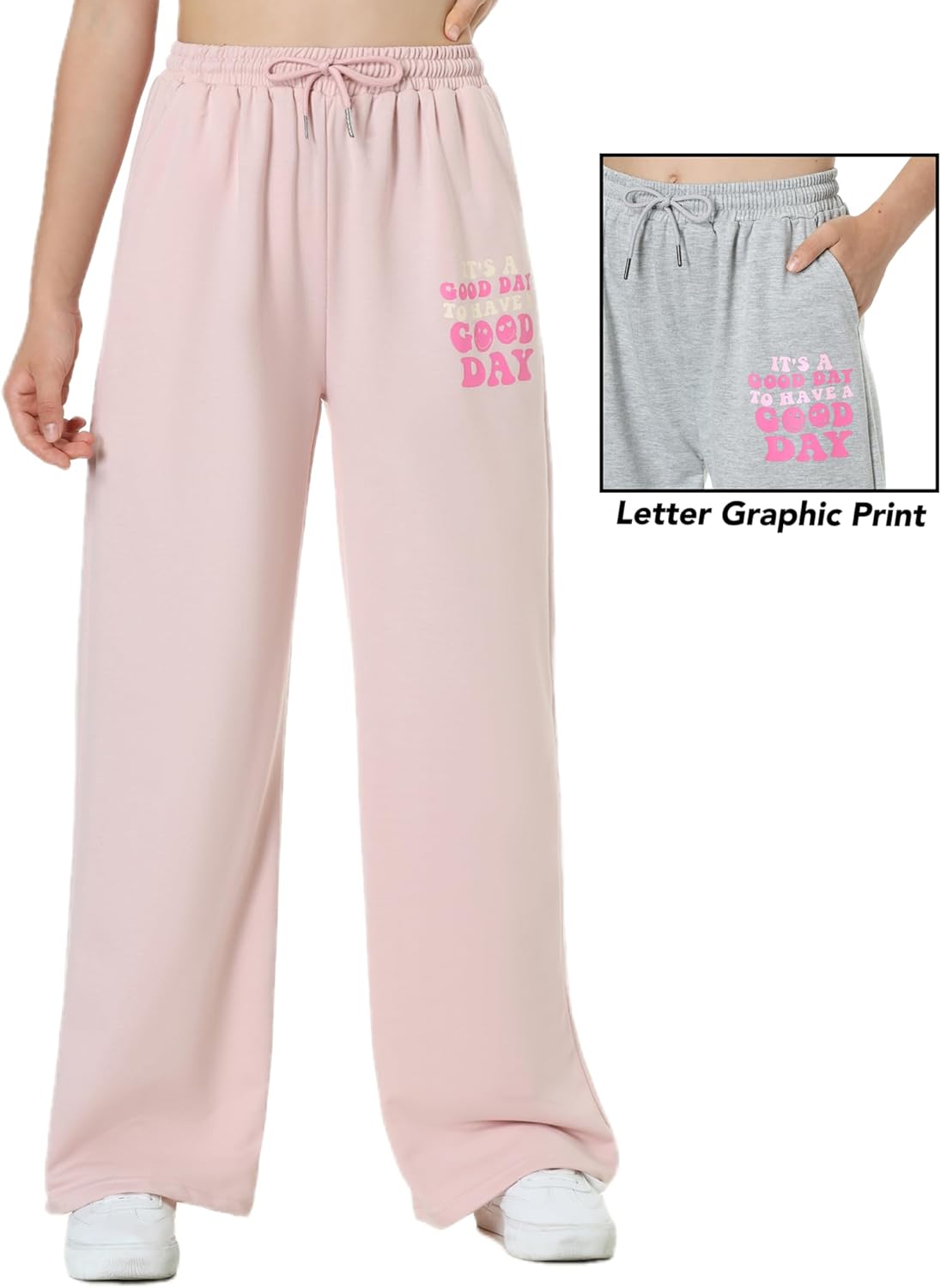 EXARUS Letter Graphic - Girls 3-Pack High-Waisted Joggers