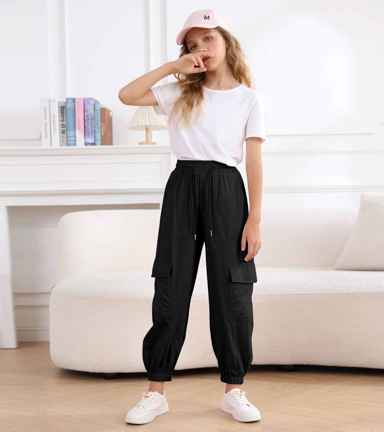 High-Quality Girls Cargo Joggers