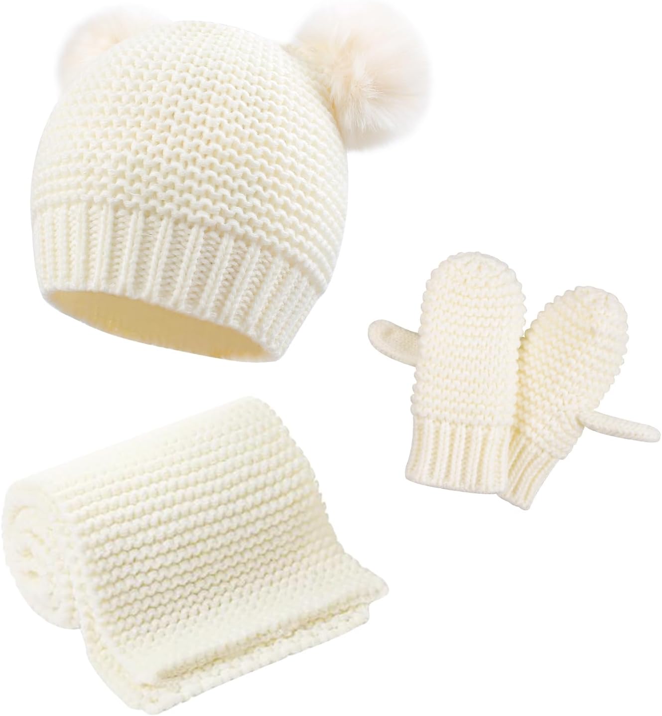 Duoyeree Toddler Winter Winter_hat Set for Kids Boys Girls 0-3T