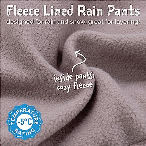JAN JUL Waterproof Study Rain Pants Kids Clemence with Fleece Liner