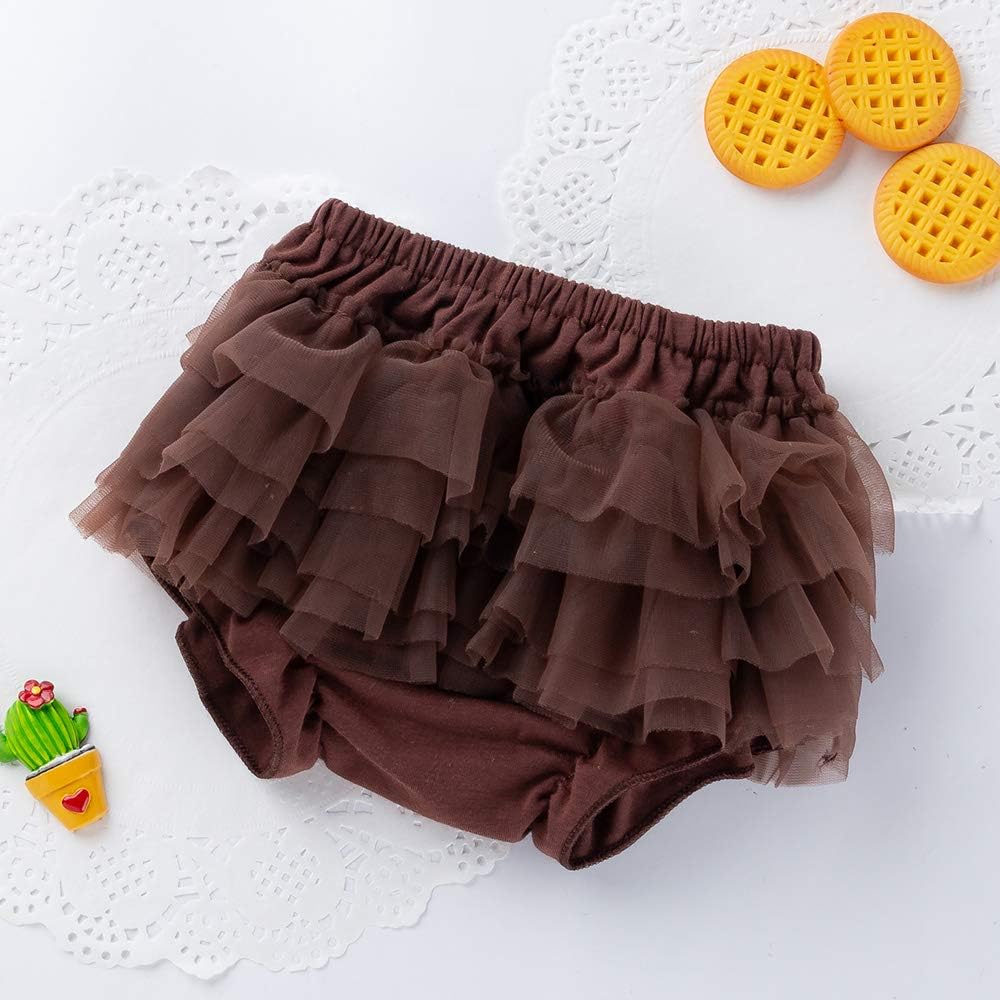 Baby Girls Tutu Bloomers Cotton Tulle Diaper Covers with Bow 0-24 Months
