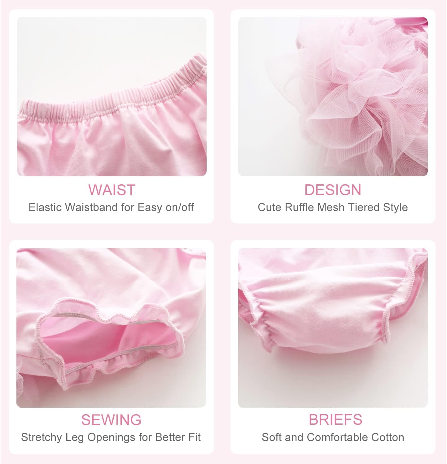 DOOVID Baby Bloomers Diaper Covers for Girls 1
